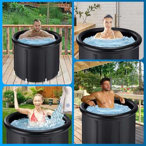 Jecoo Ice Bath Tub for Athletes Portable Cold Plunge Tub with Cover, Large Capacity Multiple Layered Cold Plunge for Recovery Ice Bath at Home/Outdoor