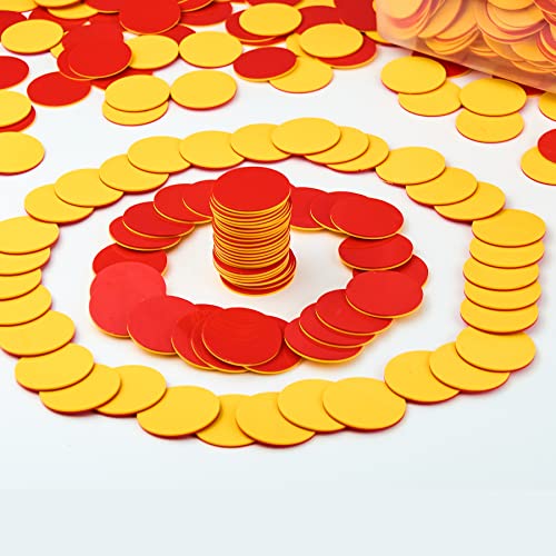 TOMMYHOME Plastic Two-Color Counter,Red/Yellow Two Side 1000 PCS,Counting Manipulatvies, Math Counters for Kids, Counting Chips