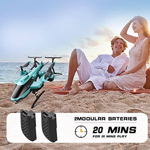 4DRC V10 Foldable Drone with Camera for Adults,1080P FPV WIFI Live Video,RC Helicopte Quadcopter for Beginners Kids,3D Flips, Gestures Selfie, Altitude Hold, Waypoint Fly,2 Batteries