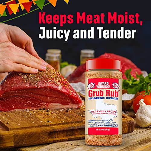 Grub Rub BBQ Blend – Award-Winning Seasoning Family Recipe For Smoking & Grilling Moist, Tender, Juicy Meats - Pork, Steak, Brisket, Seafood, Veggies & More
