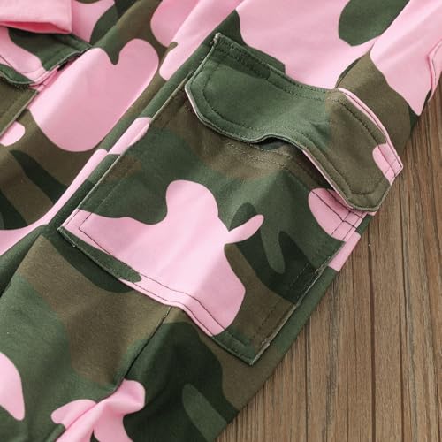 Yvowming Toddler Girl Clothes Kids Long Sleeve Sweatshirt & Camouflage Pants Baby Girl Fall Outfits Winter Sweatsuit (Light Pink, 6-12 Months)