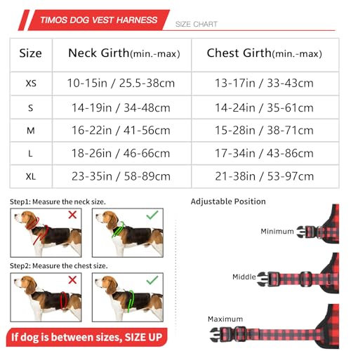 Timos Dog Harness, 3 Snap Buckles No-Pull Soft Padded Dog Vest with 2 Metal Leash Clips, Adjustable Reflective No Choke Pet Harness with Easy Control Handle for Small Dogs,Pale Pink,S