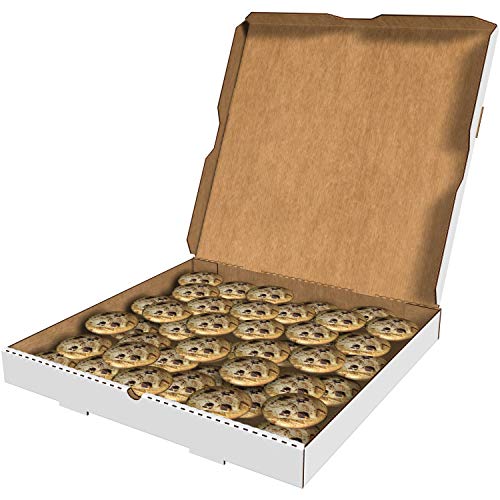 Here to There Packaging White Cardboard Pizza Boxes, Takeout Containers - 10 x 10 Pizza Box Size, Corrugated, Kraft – 50 Pack