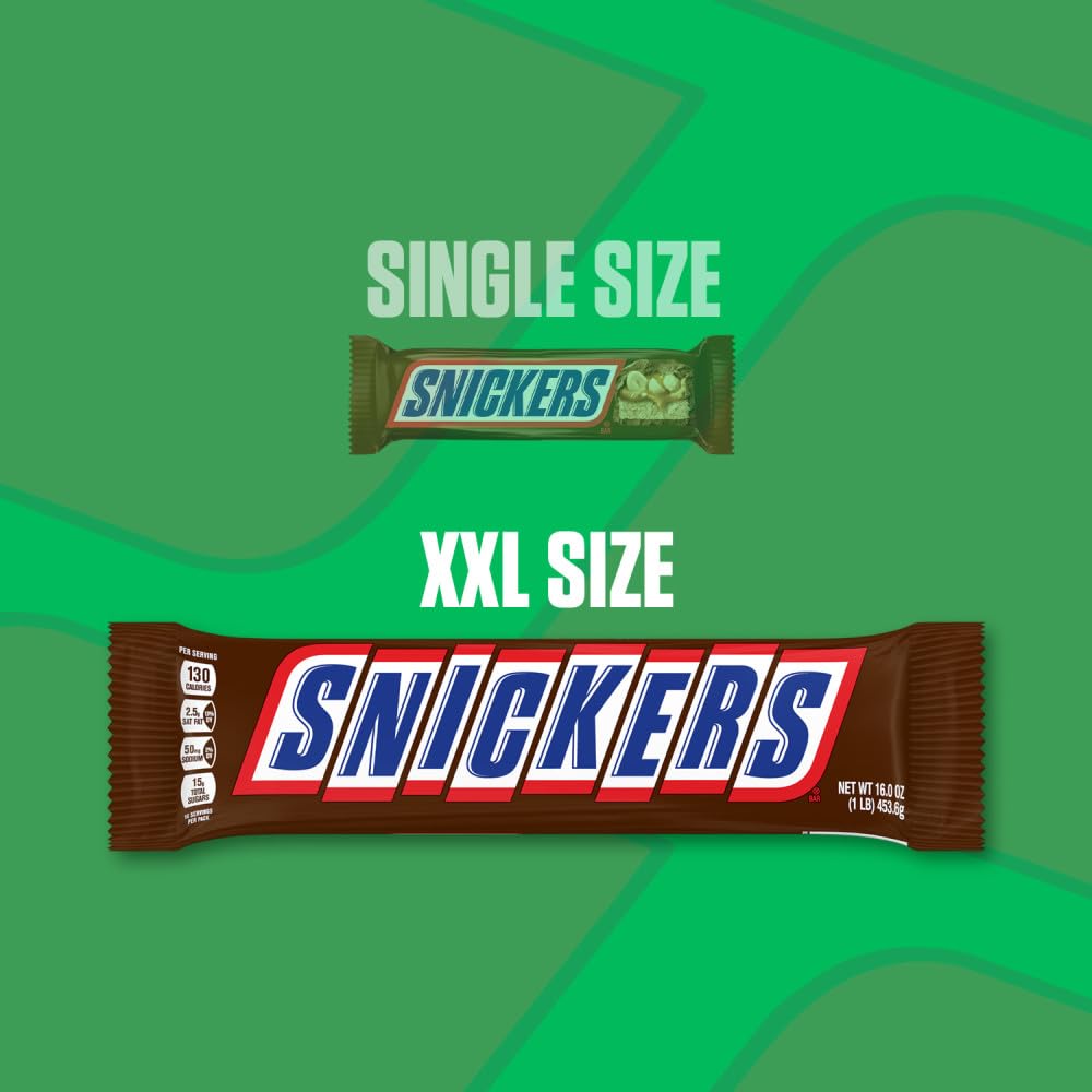 SNICKERS Chocolate Christmas Candy Bar, Giant Size, 16 oz Bar