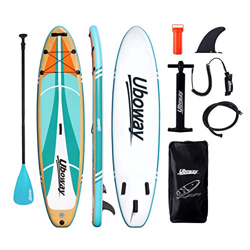 Inflatable Stand Up Paddle Board: Uboway Inflatable Kayak Paddle Board with Premium SUP Accessories, Non-Slip Comfort Deck with Backpack, Bonus Dry Bag & Hand Pump, Sup Board for Yoga Fishing Surf