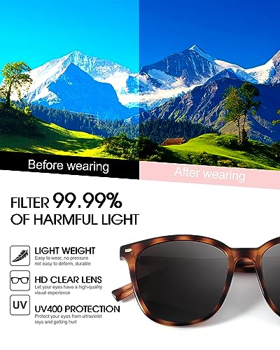 FIMILU Vintage Square Polarized Sunglasses for Women, Trendy UV400 Protection Fashion Shades for Driving, Traveling, Vacation