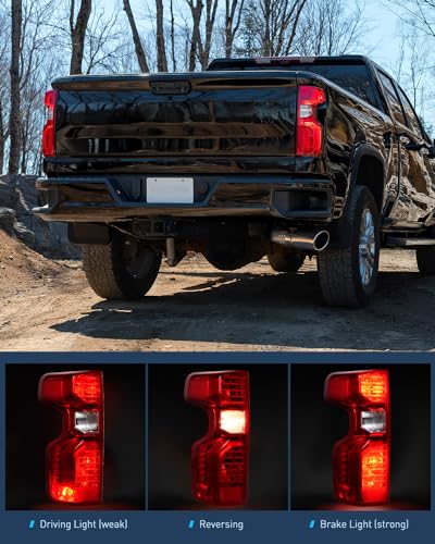 Nilight Taillight Assembly Compatible with 2019 2020 2021 2022 2023 Chevy Silverado 1500 2020-2023 Chevy Silverado 2500HD 3500HD Rear Lamp Replacement OE Style Driver Side