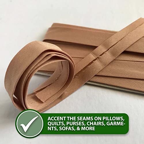 Mandala Crafts Double Fold Bias Tape for Sewing - 55 Yds White Bias Tape Double Fold 1/4 Inch Hem Quilt Binding White Seam Binding Tape - Fabric Piping Bias Binding Tape