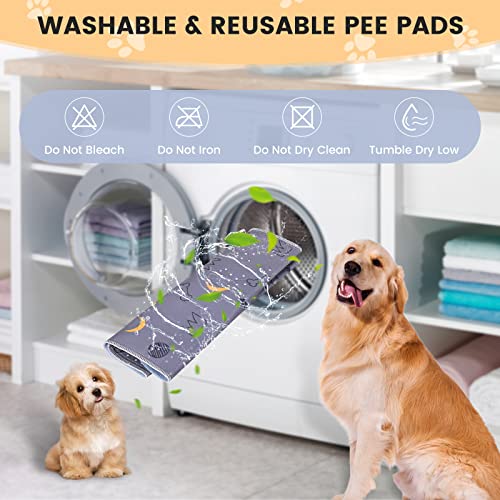UPSKY Washable Pee Pads for Dogs 4 Pack 18” x 24” Reusable Puppy Pads Waterproof Pet Training Pads, Non-Slip Dog Mats Fast Absorbent Whelping Pads for Playpen, Potty, Crate, Bed