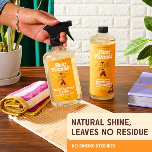 Aunt Fannie's Hardwood Bundle, Includes Hardwood Floor Cleaner, All-Purpose Wood Spray Cleaner, and All-Purpose Wood Cleaning & Dusting Wipes, Pack of 4