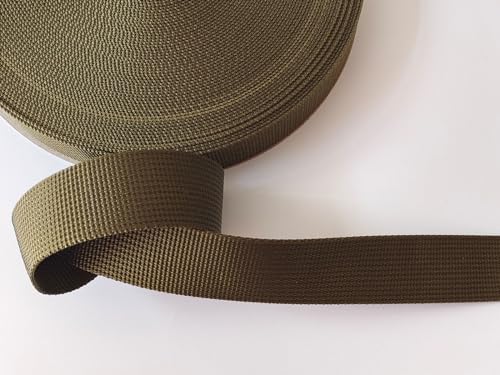 MONIDOOR 1 Inch Nylon Webbing 20 Yards Durable Flat Nylon Strap for Backpack Cargo Strap Pet Leash or Collar Craft(152039,Green)
