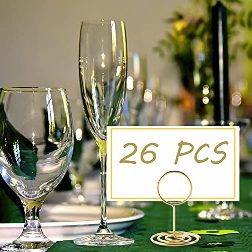 10Pcs Place Card Holder, Table Number Holders, Wire Picture Holder, Table Card Holders Stand, Photo Holder for Centerpieces, Wedding Reception, Party, Birthday (Gold)