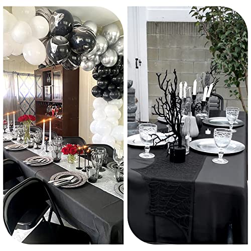 YMHPRIDE 6 Pack Round Tablecloth 90 Inch Black Table Cloths Polyester Round Table Cloth,Black Tableclothes Round Washable Fabric Table Covers for Wedding,Party,Dining,Banquet