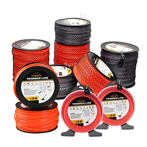 A ANLEOLIFE 1-Pound Commercial Square .095-Inch-by-212-ft String Trimmer Line Donut,with Bonus Line Cutter, Orange