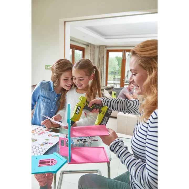 Ryobi P305 One+ 18V Lithium Ion Cordless Hot Glue Gun w/ 3 Multipurpose Glue Sticks (Battery Not Included / Power Tool Only)