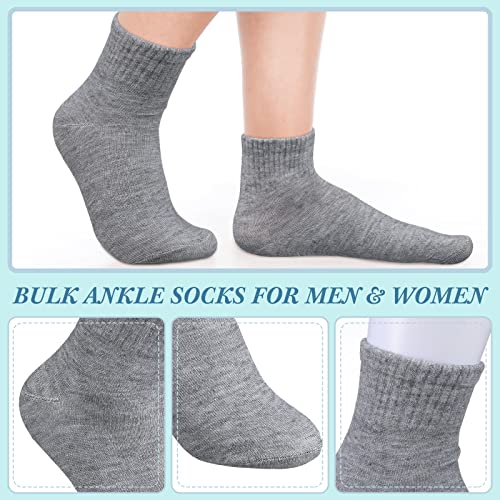 Tarpop 48 Pairs Men Quarter Ankle Socks Moisture Wicking Athletic Crew Casual Sports Socks Bulk for Homeless(Black, White, Gray)