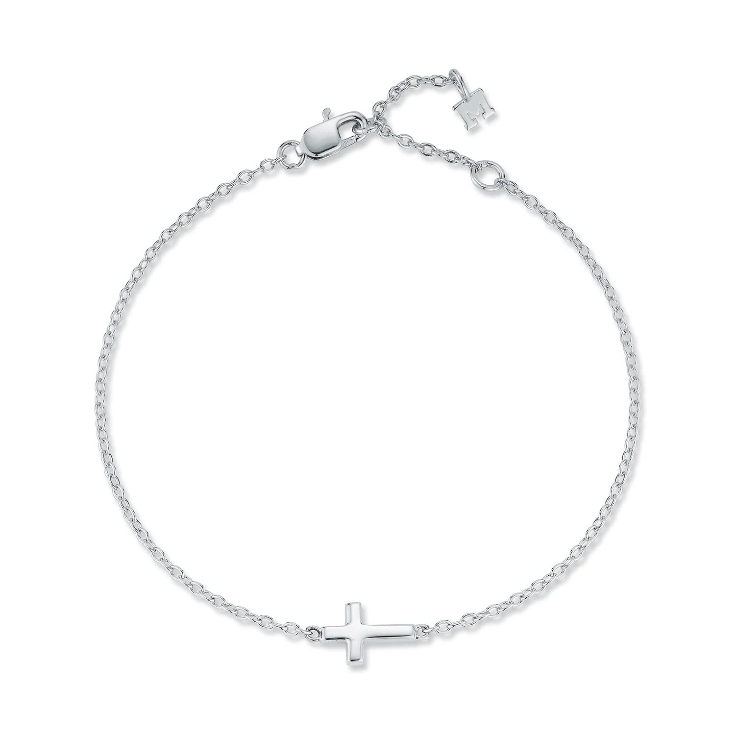 Mateo New York, Mini Cross Bracelet, Silver