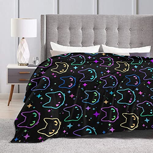 Colorful Cat Throw Blanket Plush Flannel Bed Sofa Couch Office Home Women Men Soft Warm Lightweight 50 x 60 inches