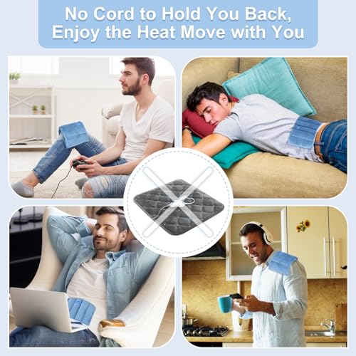 SuzziPad Microwave Heating Pad, 6.5x12” Reusable Moist Heating Pads for Cramps, Joint Pain Relief, Sore Muscle, Heat Pad for Shoulder, Knee, Abdominal and Back (Blue)