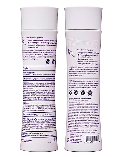 Anti Dandruff Shampoo & Scalp Restoring Conditioner - Gentle for Color-Treated Hair - Best for Thinning Hair & Dry Scalp - Antidandruff Shampoo for Women & Deep Conditioner by Keranique