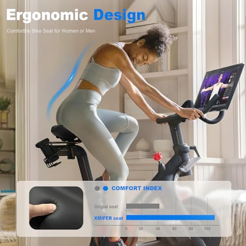 Xmifer Oversized Bike Seat, Comfortable Bike Seat - Universal Replacement Bicycle Saddle - Waterproof Leather Bicycle Seat with Extra Padded Memory Foam - Bicycle Seat for Men/Women (Black)