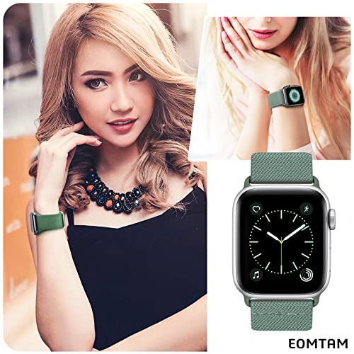 EOMTAM 5 Pack Stretchy Nylon Compatible for Apple Watch Ultra 2/1 Band 38mm 40mm 41mm 42mm 44mm 45mm 49mm Women Men,Elastic Cloth Sport Wristbands Solo Loop for iWatch Series 9 8 SE 7 6 5 4
