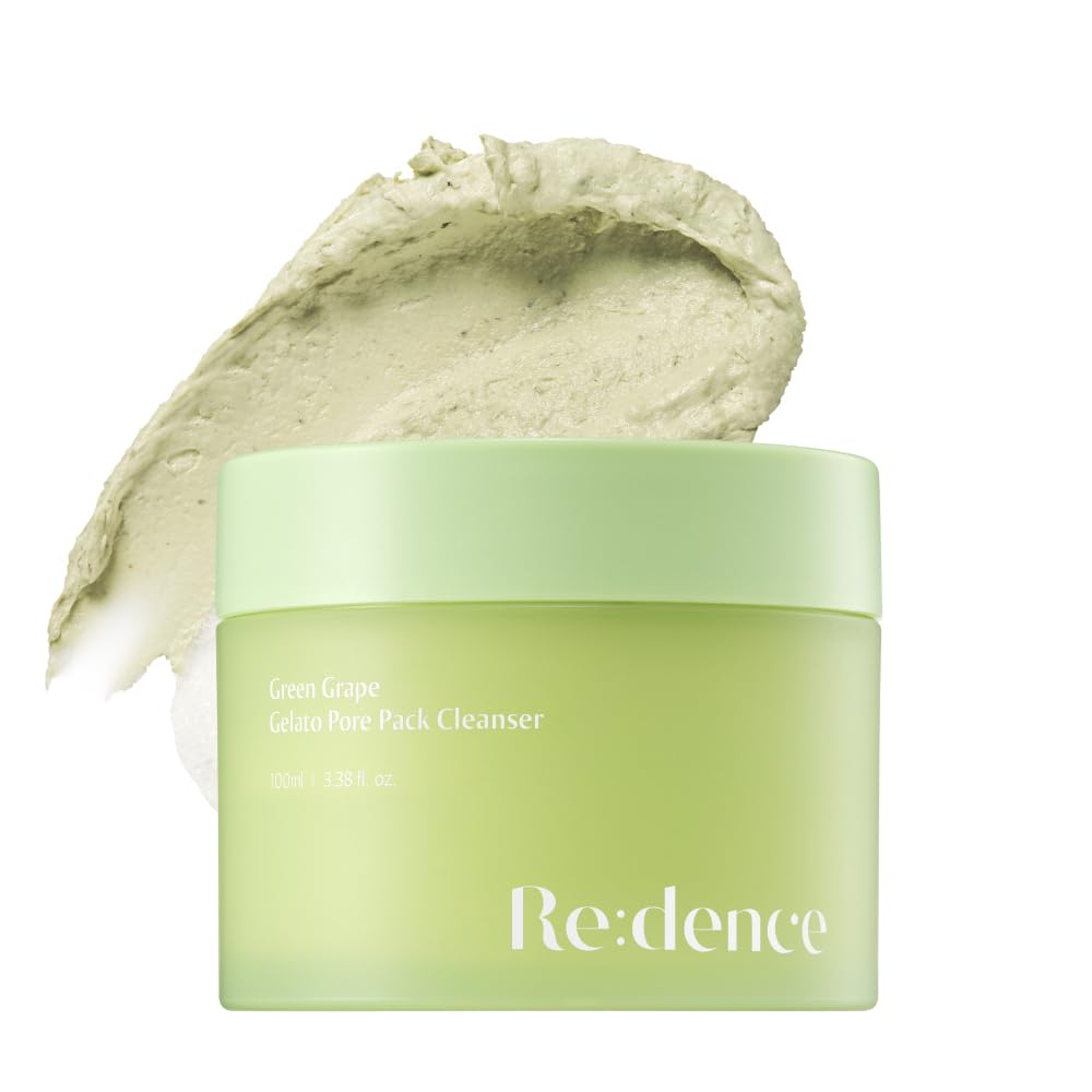 redence Green Grape 3-in-1 Gelato Pore Pack Cleanser, Pore Exfoliating Scrub Mud Mask Pack, No Tightness, Korean Skin Care, 100ml / 3.38 fl oz