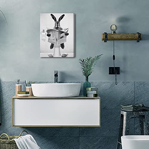 HKDGOKA Bathroom Wall Art - Cute Giraffe Farmhouse Wall Decor Canvas Prints Animals Pictures Artwork Rustic Style Ready to Hang for Living Room Bedroom Bathroom Decor 11X15 Inch