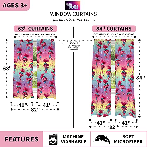 Franco Kids Room Window Curtains Drapes Set, 82 in x 63 in, Animal Crossing