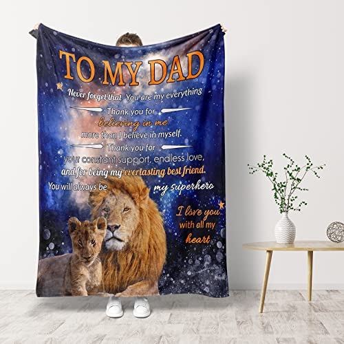 KAAYEE Dad Gift Blanket for Fathers Day, Dad Birthday Gift Throw Blanket from Daughter/Son, Regalos para Hombre 50 x 60inches Dads Birthday Gifts