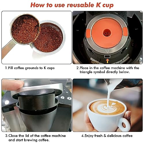 Reusable K Cups For Keurig keurig reusable coffee pods Compatible with 1.0 and 2.0 Keurig Single Cup Coffee Maker Stainless Steel K Cup,Non-BPA(1 pack)