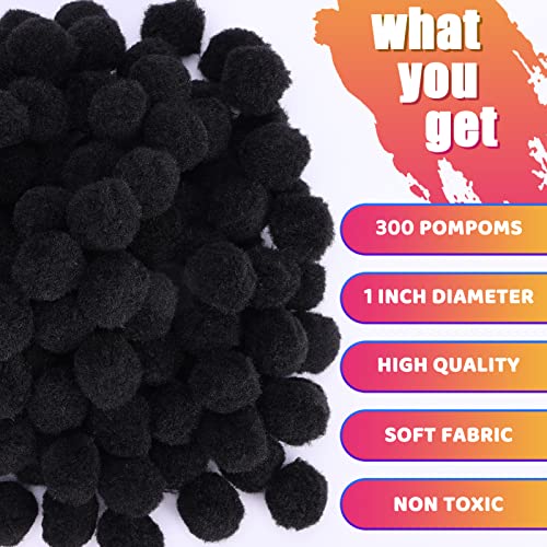 Caydo 300 Pieces 1 Inch Brown Fuzzy Pom Poms with 100 Pieces Wiggle Eyes for DIY Crafts Projects Decoration