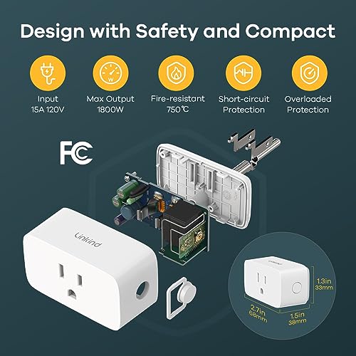 Linkind Matter Smart Plug, Work with Apple Home, Siri, Alexa, Google Home, SmartThings, Smart Outlet 15A/1800W Max, Smart Home Automation, APP Remote Control,Timer&Schedule, 2.4G Wi-Fi Only, 1 Pack