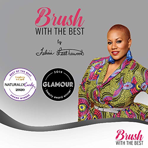 Black Detangler Brush by Felicia Leatherwood - For Kinky, Curly, Wavy 4c or Straight Hair - Tame Your Tangles Smooth Your Coils - Pain Free for All Ages