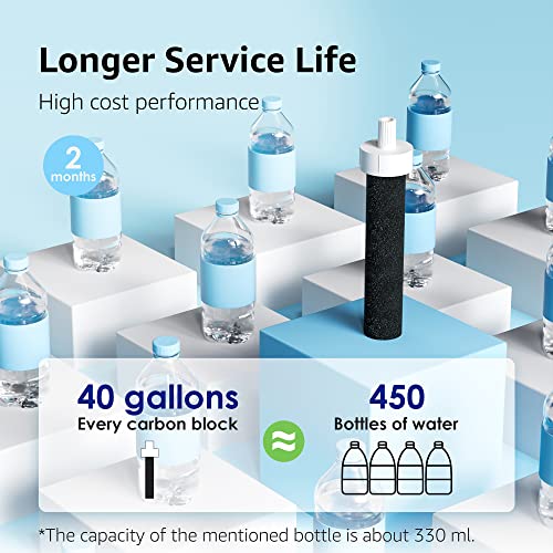 AQUA CREST Water Bottle Filter, Replacement for Brita® BB06, Brita Hard Sided, Stainless Steel and Plastic Bottle Filter, 4 Count