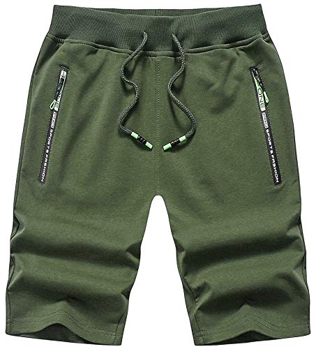 Chrisuno Men's Workout Running Shorts with Zipper Pockets Dark Grey 8XL