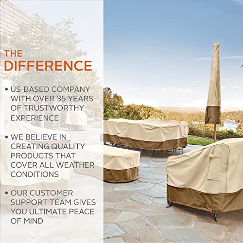 Classic Accessories Veranda Water-Resistant 32 Inch Round Stand-Up Patio Heater With Table Cover, Outdoor Table Cover