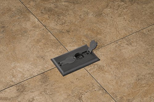 Arlington Industries FLBRF101BL-1 Retrofit Electrical Floor Box with Flip Lids for Existing Floors, Black, Plastic