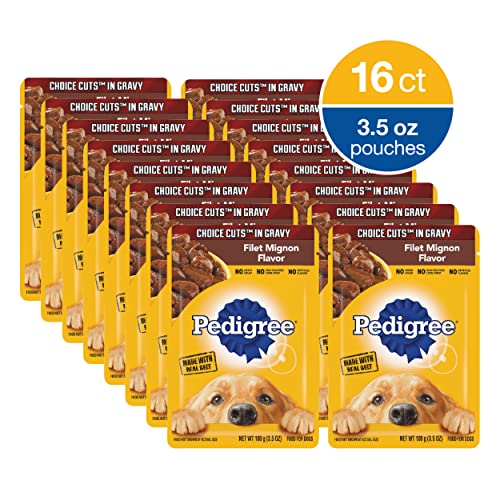 Pedigree Choice Cuts In Gravy Adult Soft Wet Dog Food, Filet Mignon Flavor, 3.5 oz Pouches