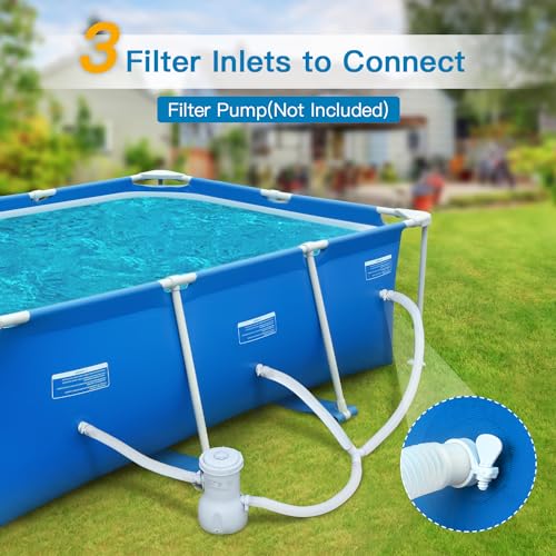 Sunrio 4ft x 12in Square Above Ground Swimming Pool with Plastic Frame for Kiddie Swimming Playing Outdoor Backyard Garden