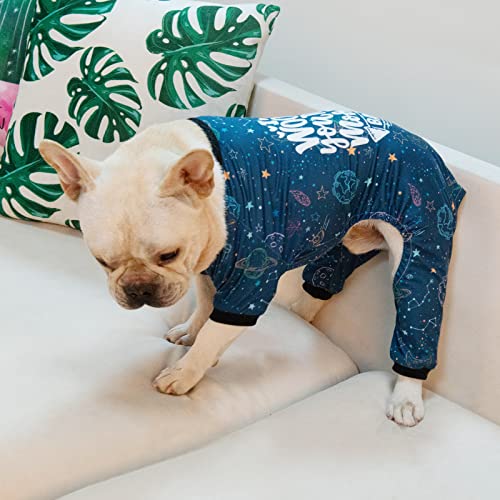 CuteBone Small Dog Pajamas Shirt Stretchy Summer Puppy Pjs Soft Cat Onesies Pet Clothes for Daily Wear DA07S