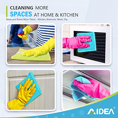 AIDEA Microfiber Cleaning Cloths-12PK, Soft Absorbent Cleaning Rag, Lint-Free Streak-Free Cleaning Towel for House, Kitchen, Car, Window (12in.x12in.)