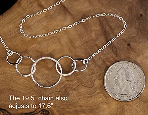 EFYTAL 50th Birthday Gift for Her, Sterling Silver 5 Circle Necklace, 50th Birthday Gifts For Women, Cool Gifts for 50 Year Old Woman, 50th Birthday Decorations, 50th Birthday Gift Ideas, Turning 50
