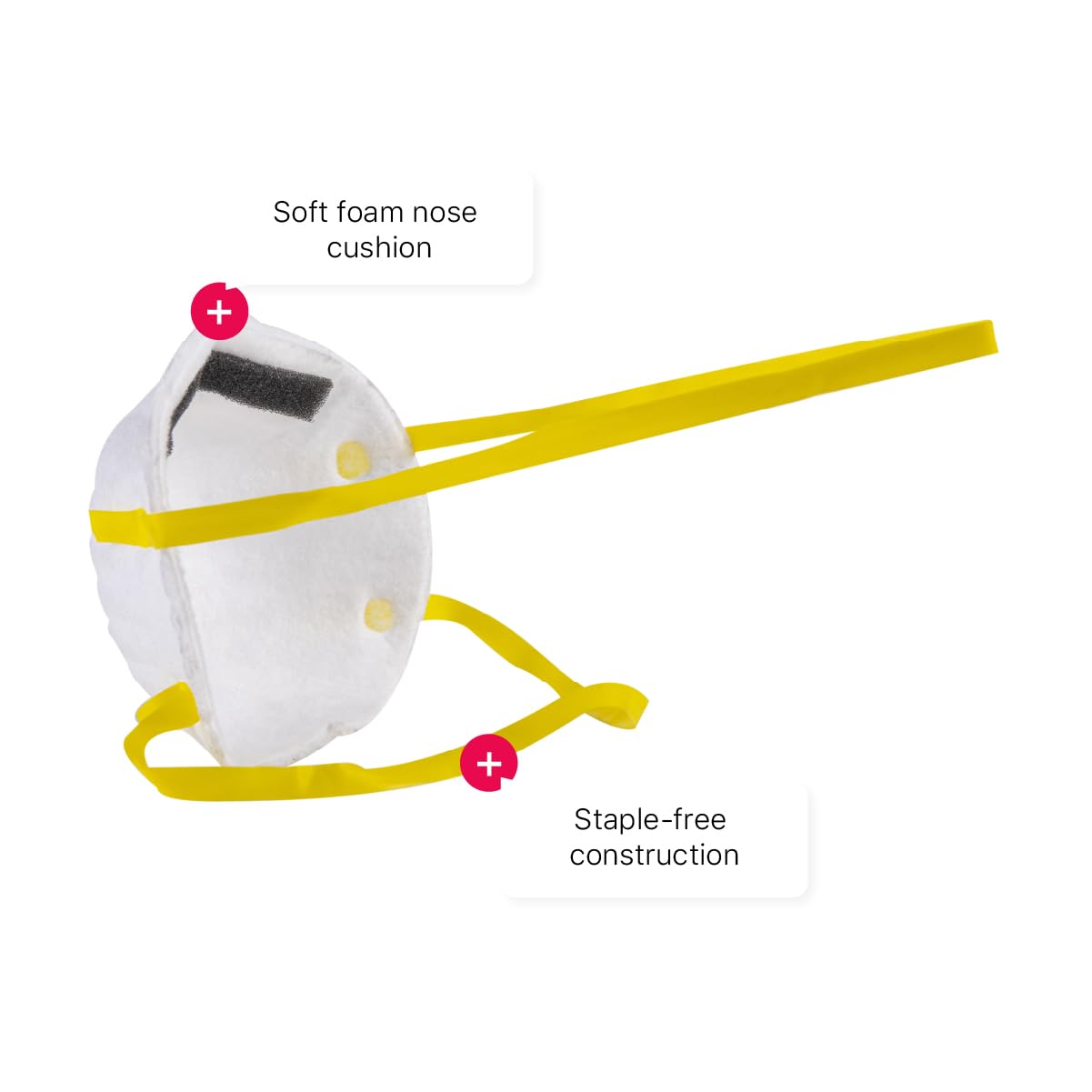 LIBUS N95 Mask NIOSH certified Made in USA, Contoured Adjustable Nose Clip, Collapse Resistant Double-Shell (20 pack)