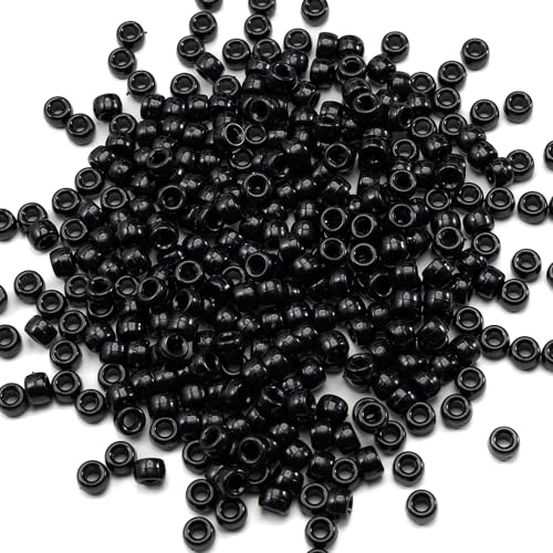 Gxueshan 1000 Pcs Acrylic Translucent White Pony Beads 6x9mm Bulk for DIY Bracelet Necklace Jewelry Making Earring Hair Braiding Braids Kandi Beads