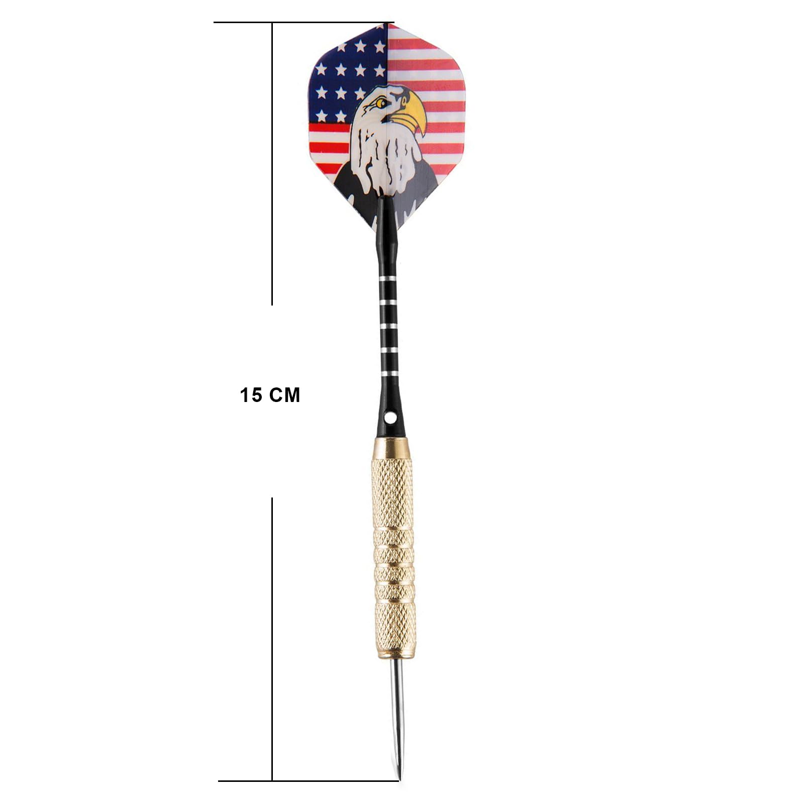 UZOPI 15 Packs Steel Tip Darts 18 Grams with Dart Sharpener and 3 Extra Flights, Aluminum Shafts & Brass Barrels, Levels in Every Rec Room, Man Cave, Bar and Game Room