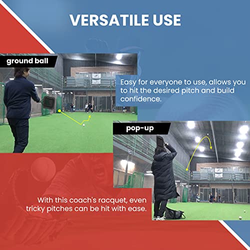 Baseball Racket for Fly Balls: Fungo Racket Baseball/Baseball Racket for Coaches and Parents to Help Players Practice Hitting Grounders and Pop Flies (New)