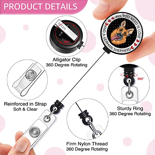 GEYGIE Just A Nurse Who Loves Dogs Badge Reel Retractable with Alligator Clip, Funny Shiba Inu ID Badge Holder Gift for Nurse Murse ER Nurse PA PT NP RN EN L&D OB NICU Nurse Dog Lovers