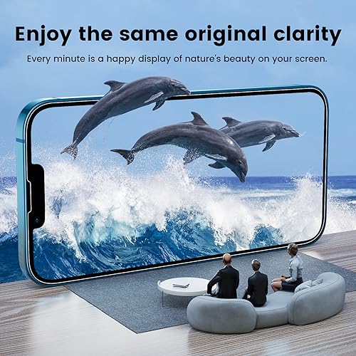 EZ-GLAZ 4 Pack Screen Protector for iPhone 13[6.1 inches] With 2 Pack Camera Lens Protector, [Drop Protection] 9H Hardness Scratch Resistant Tempered Glass Film, Easy to install - HD Clear