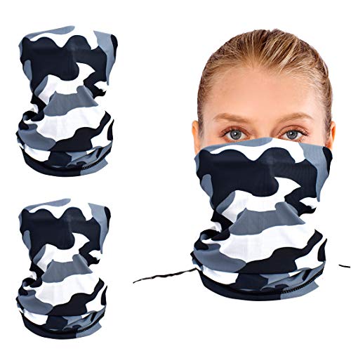 Face Cover Scarf UV Protection Neck Gaiter Summer Cooling Neck Gaiter (4pc Multicolor-A)